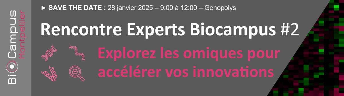 <a href="/BiocampusMontp/">BioCampus</a>  est heureux de vous inviter à la deuxième édition des "Rencontres Experts BioCampus" : "Explorez les omiques pour accélérer vos innovations"
&gt; 28 janvier 2025 de 9h30 à 12h à Génopolys
&gt; Inscriptions : forms.office.com/pages/response…