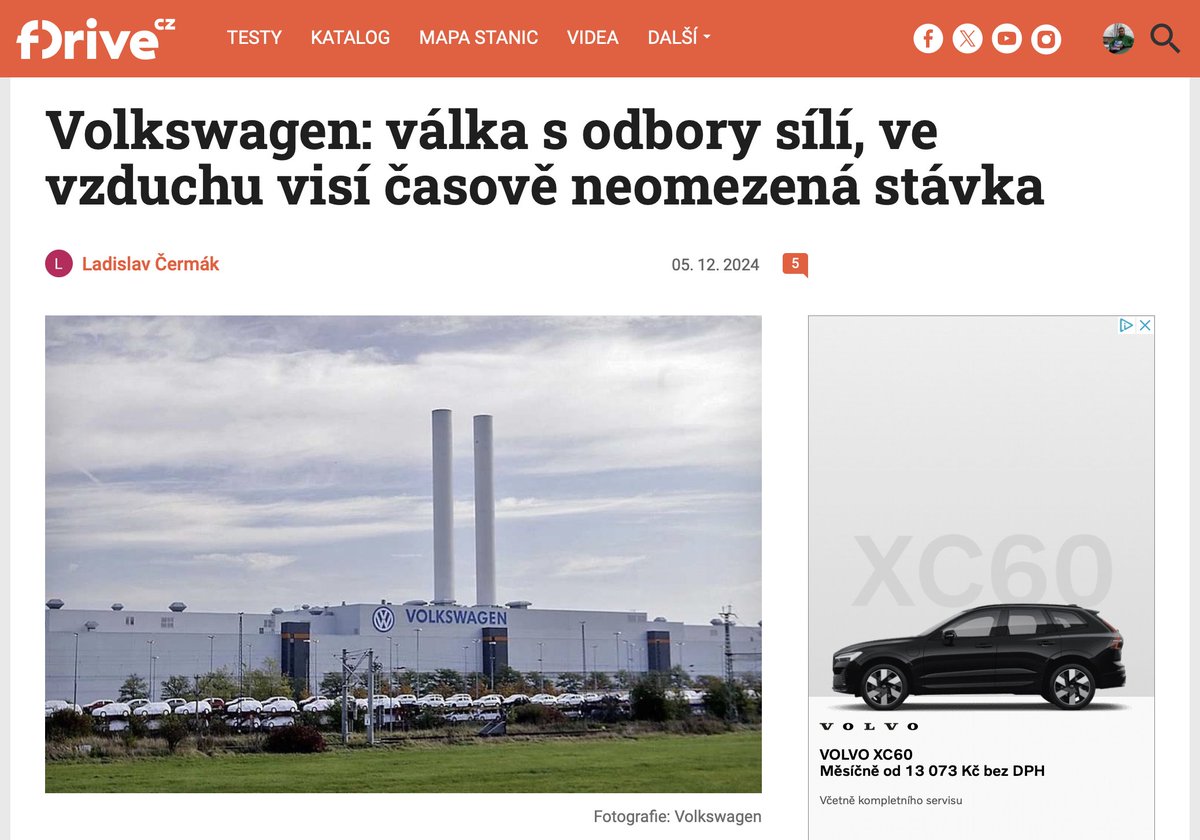 marektomisek's tweet image. Chápete někdo, o co těm odborům jde? Co budou dělat, když firma neprovede potřebné změny a zkrachuje? #volkswagen #odbory #stavka