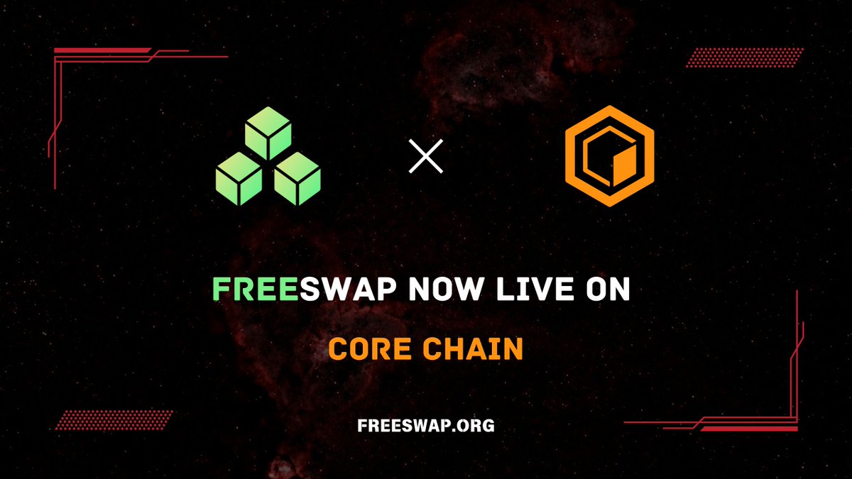 FreeSwap_org's tweet image. FreeSwap.org is now live on @Coredao_Org 
0 protocol fees, fully permissionless, and admin-free smart contracts. Trade freely and securely.
Router: 0x999999992DbB0B0e125452D22a9Fa5ADA7A92C05
Factory: 0x666666668DEAb6b4A627c97b1fBac629D2Da4795 
 #CORE