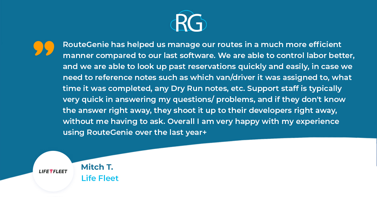 TheRouteGenie's tweet image. Take a look at another review shared by a loyal RouteGenie customer! 
Thanks, Mitch 👍

#NEMT #NEMTsoftware #softwareforNEMT #NEMTdispatching #RouteGenie #CustomerExperience #NEMTSoftwareTestimonials #RouteGenieTestimonials