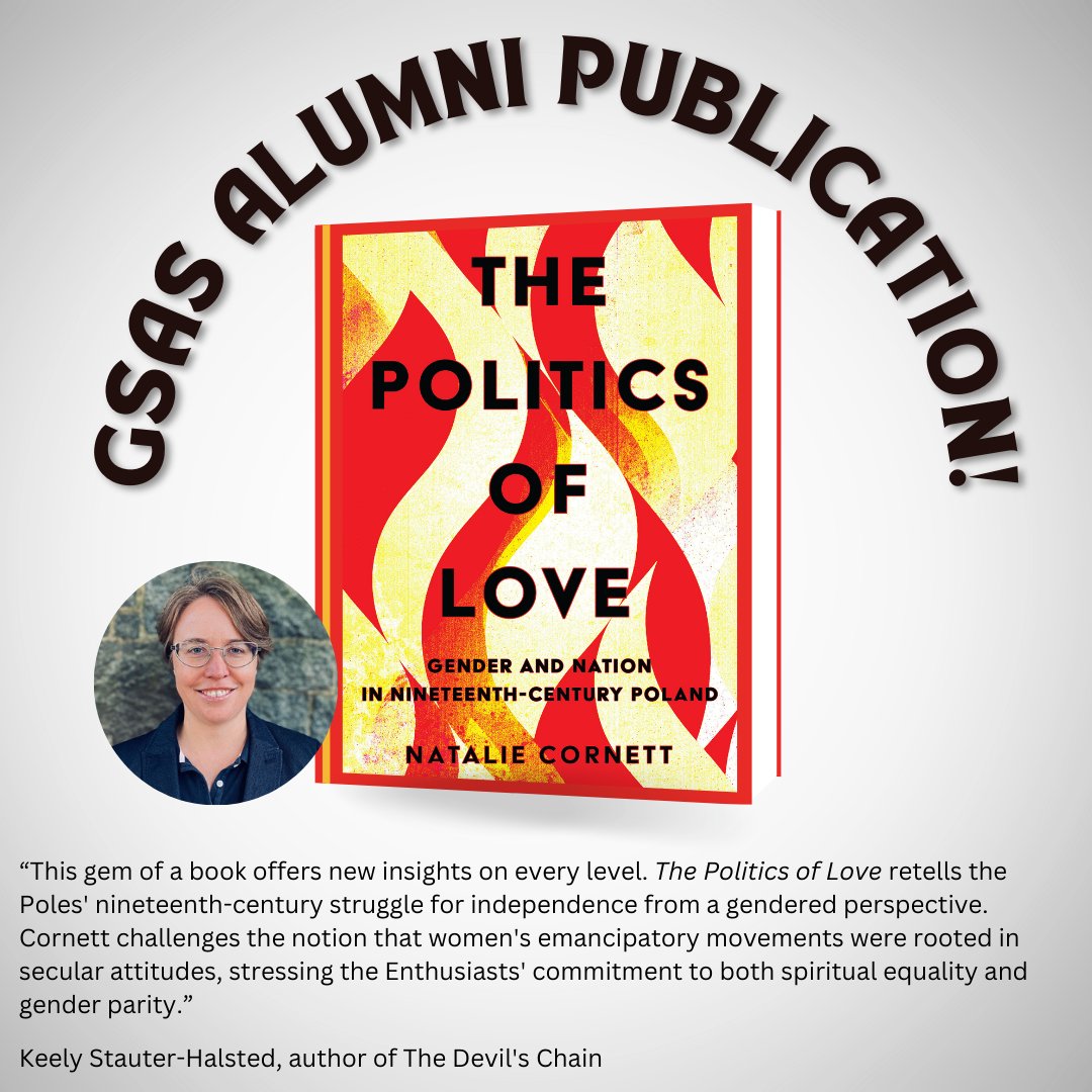 Brandeis University GSAS (@brandeisgsas) on Twitter photo Congratulations to #BrandeisGSAS alumni, Natalie Cornett PhD'21, on her first book, The Politics of Love: Gender and Nation in Nineteenth-Century Poland! ❤️🔥 <a href="/CornellPress/">Cornell University Press</a> <a href="/mcgill_HCS/">McGill History and Classical Studies</a>
Read more 👉cornellpress.cornell.edu/book/978150177…
#Brandeis #BrandeisAlumni #HistoryPhD #PolishHistory Congratulations to #BrandeisGSAS alumni, Natalie Cornett PhD'21, on her first book, The Politics of Love: Gender and Nation in Nineteenth-Century Poland! ❤️🔥 <a href="/CornellPress/">Cornell University Press</a> <a href="/mcgill_HCS/">McGill History and Classical Studies</a>
Read more 👉cornellpress.cornell.edu/book/978150177…
#Brandeis #BrandeisAlumni #HistoryPhD #PolishHistory