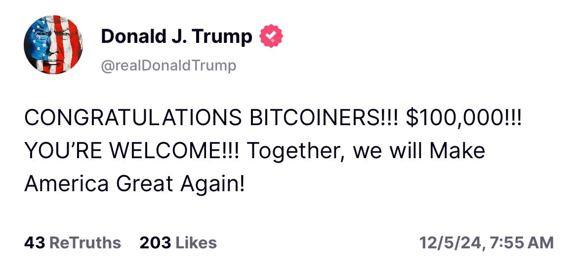 First Bitcoin President. 🫡