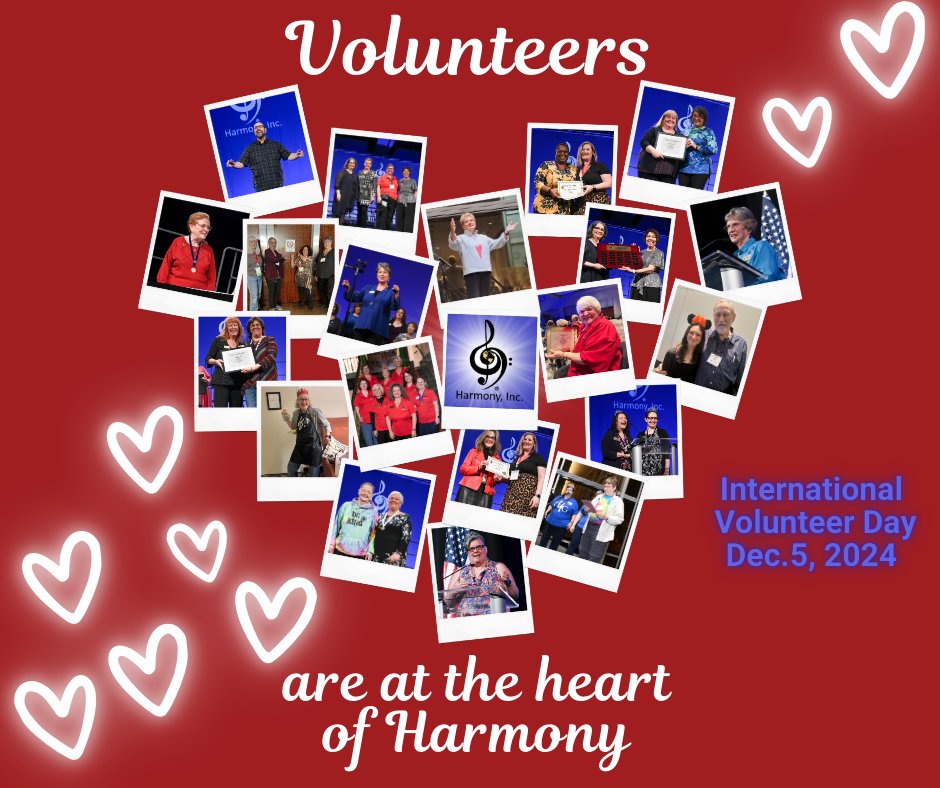 International Volunteer Day is a day to raise awareness of the importance of volunteerism, recognize the significant contributions of our volunteers, and encourage volunteer participation in our future.

THANK YOU for all you do to make Harmony a stronger organization!