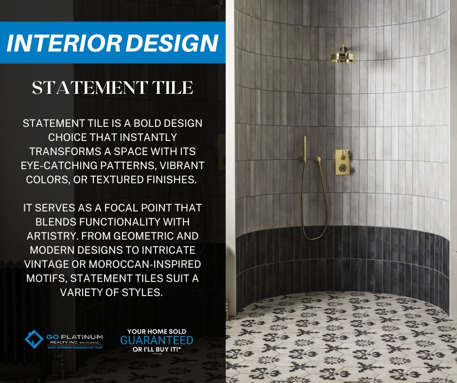 GaryOverbeek's tweet photo. Statement Tile  ✨
What are your thoughts on this trend?

#garyoverbeek #localrealtor #realestateagent #interiordesign #interiordesigntrends #statementtile #homeinspo https://t.co/eOdgxkfjyG