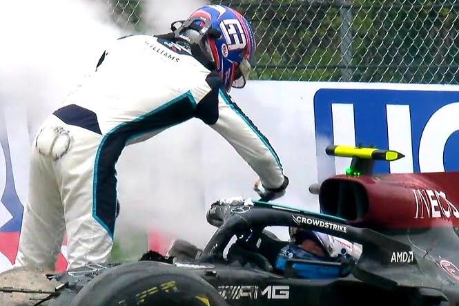 cytrusf1's tweet image. Anyway, let's all remember that George Russell is the only one of two who hit a driver after he caused a crash