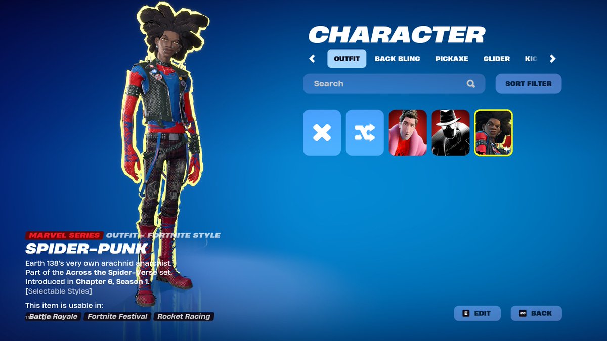ShiinaBR's tweet image. ALL NEW SPIDER-VERSE SKINS INGAME 🔥