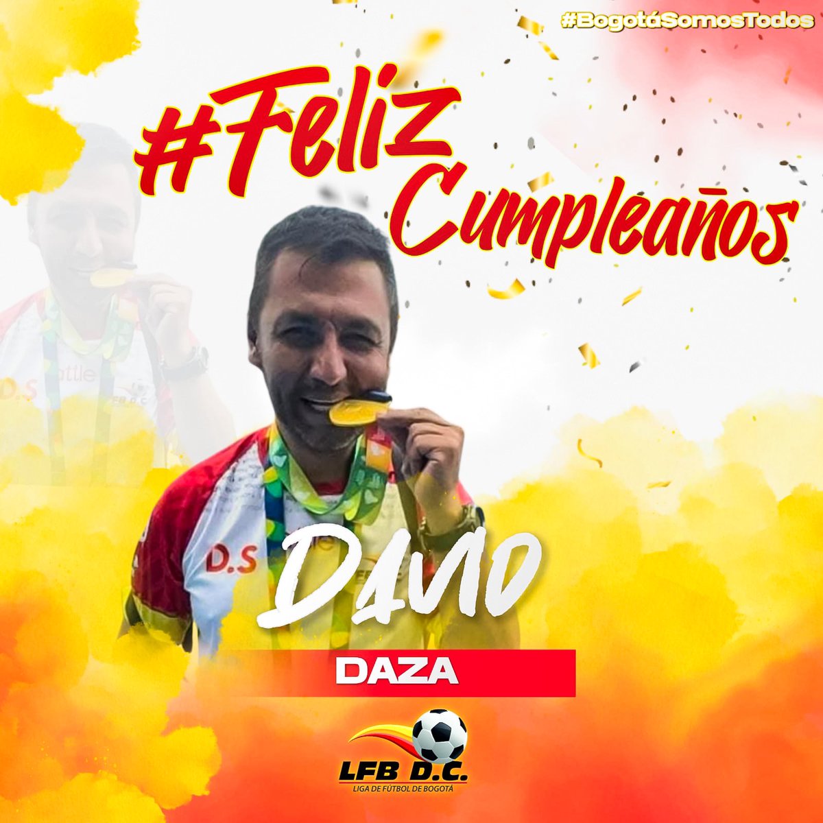 Hoy le deseamos un feliz cumpleaños al director de las Selecciones Bogotá, David Daza quien trabaja arduamente por el fútbol de la capital, con identidad y disciplina, que sean muchos años más compartiendo su experiencia y sabiduría en el fútbol.

#𝓑𝓸𝓰𝓸𝓽á𝓢𝓸𝓶𝓸𝓼𝓣𝓸𝓭𝓸s