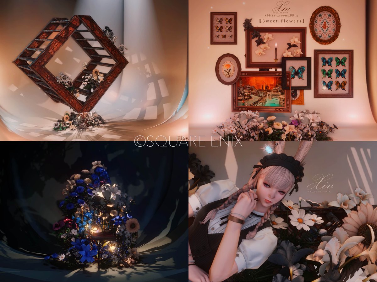 N3Mu_cha's tweet photo. #bitter_room_FF14 
My Flower Garden2 オープンします🌷✨️
今のところ地下と2階にしかブースがありませんがよかったらお越しください🐇

住所や注意事項はリプへ↓

#FF14SS #FF14ハウジング https://t.co/egftRHY8kX