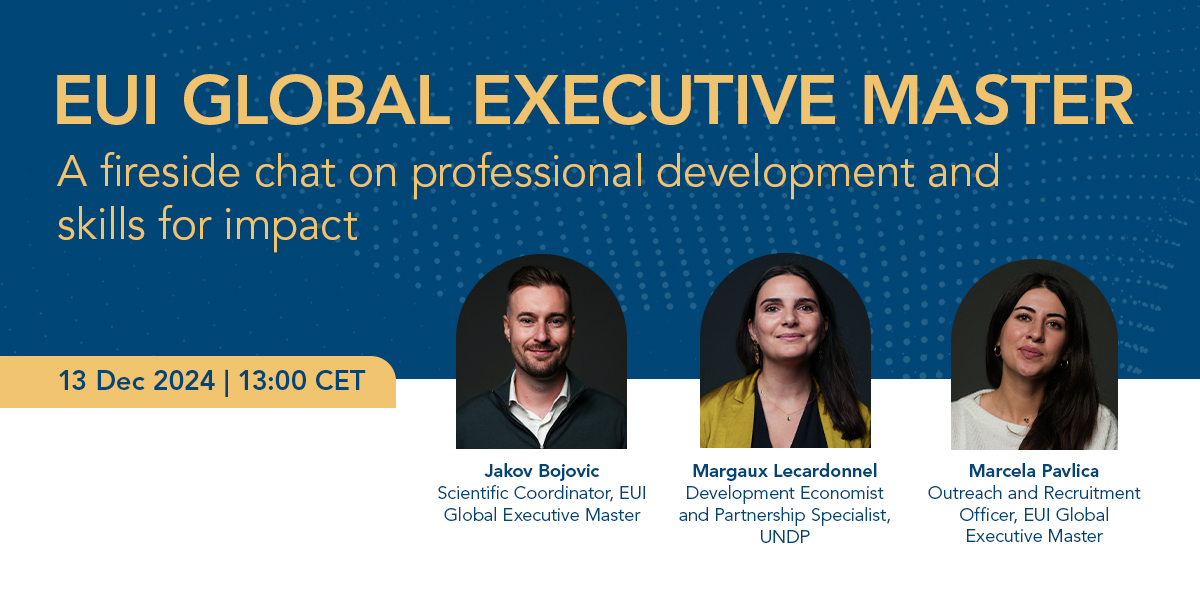 European University Institute (@eui_eu) on Twitter photo 📣 Join us for the 2️⃣nd #EUIGEM #webinar, where we will explore professional development and impactful skills with <a href="/margauxvictoire/">margaux lecardonnel</a>.
📅 Friday, 13 December
🕒 13:00 – 13:30
📍 Zoom
👉 Register now: loom.ly/4SJX450
<a href="/STGEUI/">School of Transnational Governance</a> <a href="/EUI_FSR/">Florence School of Regulation</a> <a href="/EUI_Schuman/">The Robert Schuman Centre</a> <a href="/EUI_FBF_School/">Florence School of Banking & Finance</a> <a href="/EUI_CDS/">Centre for a Digital Society</a> 📣 Join us for the 2️⃣nd #EUIGEM #webinar, where we will explore professional development and impactful skills with <a href="/margauxvictoire/">margaux lecardonnel</a>.
📅 Friday, 13 December
🕒 13:00 – 13:30
📍 Zoom
👉 Register now: loom.ly/4SJX450
<a href="/STGEUI/">School of Transnational Governance</a> <a href="/EUI_FSR/">Florence School of Regulation</a> <a href="/EUI_Schuman/">The Robert Schuman Centre</a> <a href="/EUI_FBF_School/">Florence School of Banking & Finance</a> <a href="/EUI_CDS/">Centre for a Digital Society</a>