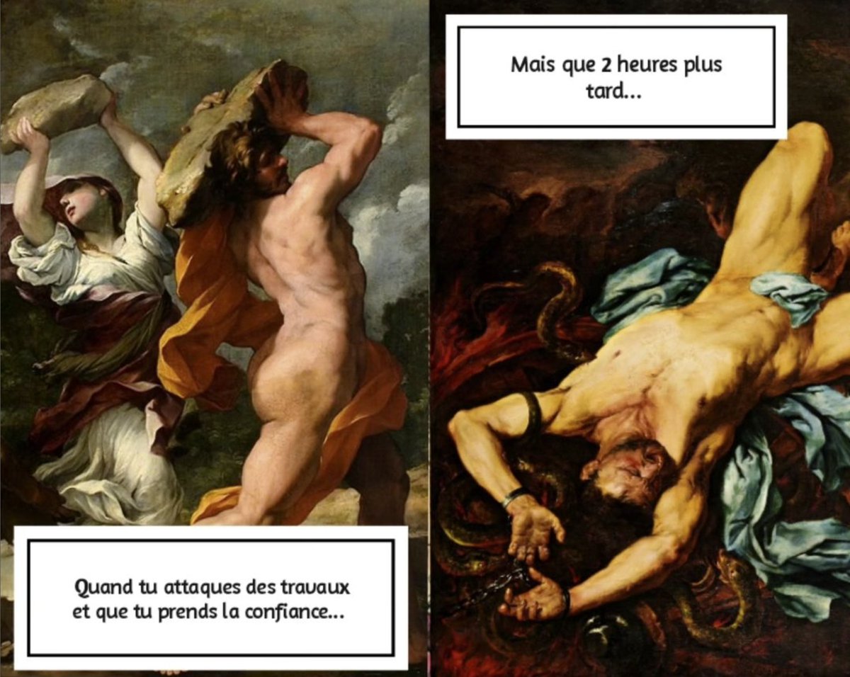 deregledelart's tweet photo. Quand tu attaques des travaux et que tu prends la confiance... Mais que 2 heures plus tard...

#Retrouvez d'autres tableaux détournés sur https://t.co/siyJoMI1Gj

#peinture #tableau #peintre #parodie #faussaire #toile #huile #art #artiste #expo #exposition #caricature https://t.co/1mP8YKDvpm
