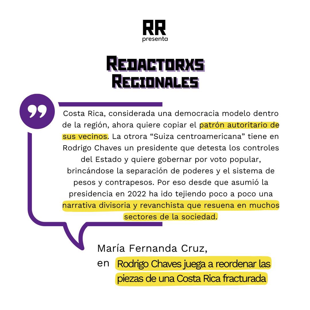 ContraC_HN's tweet photo. 🗣️@mafecruzando explica que en la actualidad algunos costarricenses apoyarían medidas autoritarias. “¿Para qué quieren democracia y división de poderes si estos conceptos tan abstractos en el día a día no les resuelven sus problemas más inmediatos?”, reflexiona. https://t.co/F7xU6m7vVs
