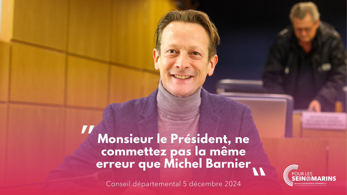 les_seinomarins's tweet photo. @GCoutey @Chris_Bouillon @cdutarte @VRasseLambrecq @DavidLamiray @Didier_Marie76 @BastienCoriton @LeaPawelski @alexisragache @76socialiste 🚨 Lors du débat de politique départementale sur la situation budgétaire, @GCoutey a appelé le président du conseil départemental à ne pas commettre la même erreur que Michel Barnier !

❌ Réduire les aides et fragiliser les politiques publiques, c’est abandonner les Seinomarins. https://t.co/LXgkzYoUAY