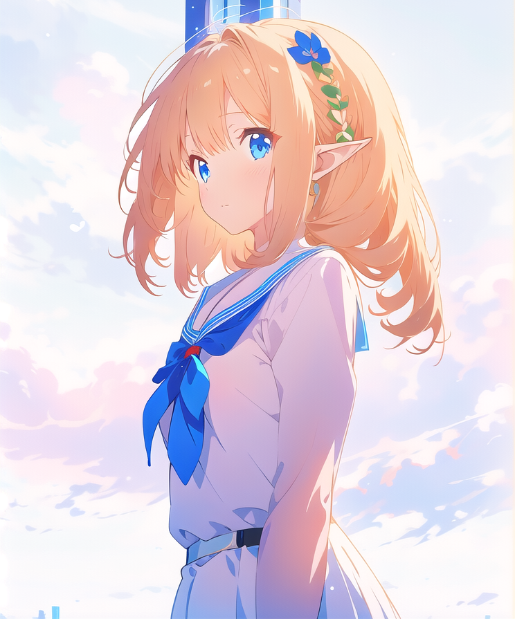 elfen_illust's tweet photo. こっちが元の絵。服と陰の描き方がわかってない。 https://t.co/R7GQGhx0Vu