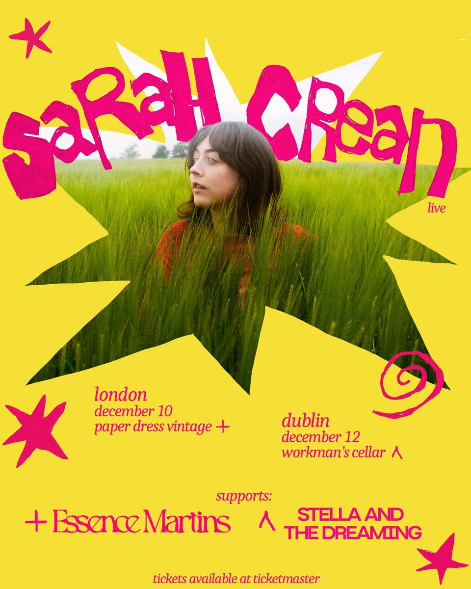 hellooo just a reminder i am playing headline shows in dublin + london next week 🥹💞 limited tickets left !!! avail here: linktr.ee/sarahcreanmusic