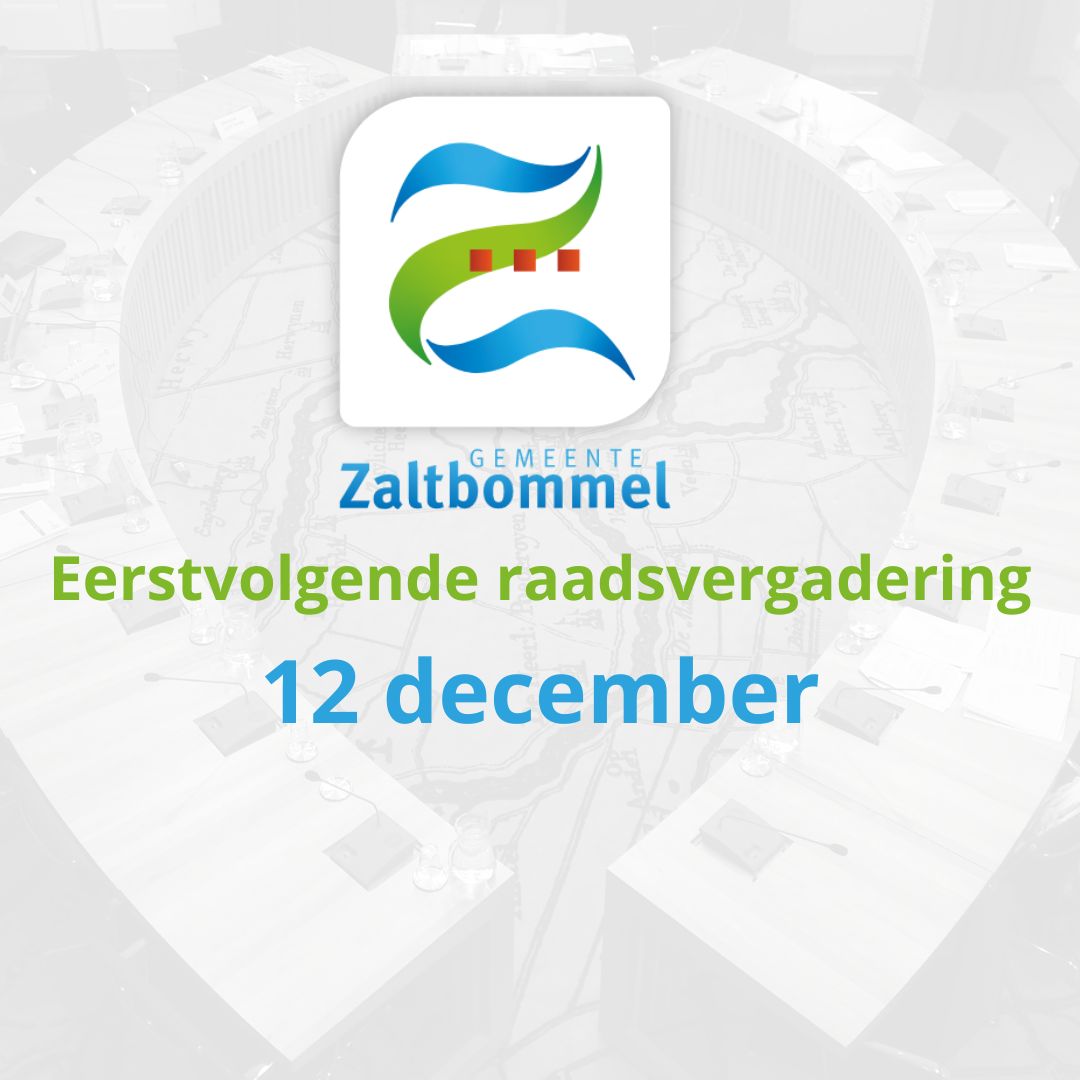 raadzaltbommel's tweet photo. Donderdag 12 december vergadert de gemeenteraad vanaf 20:00 uur. Onder andere op de agenda: de Slotwijziging 2024 en de Nota Reserves en Voorzieningen. Ook nemen we afscheid van raadslid Frits van der Schans. Volg de vergadering live in het stadhuis of via https://t.co/z1SWZbfsGt https://t.co/j6goSYwNhP