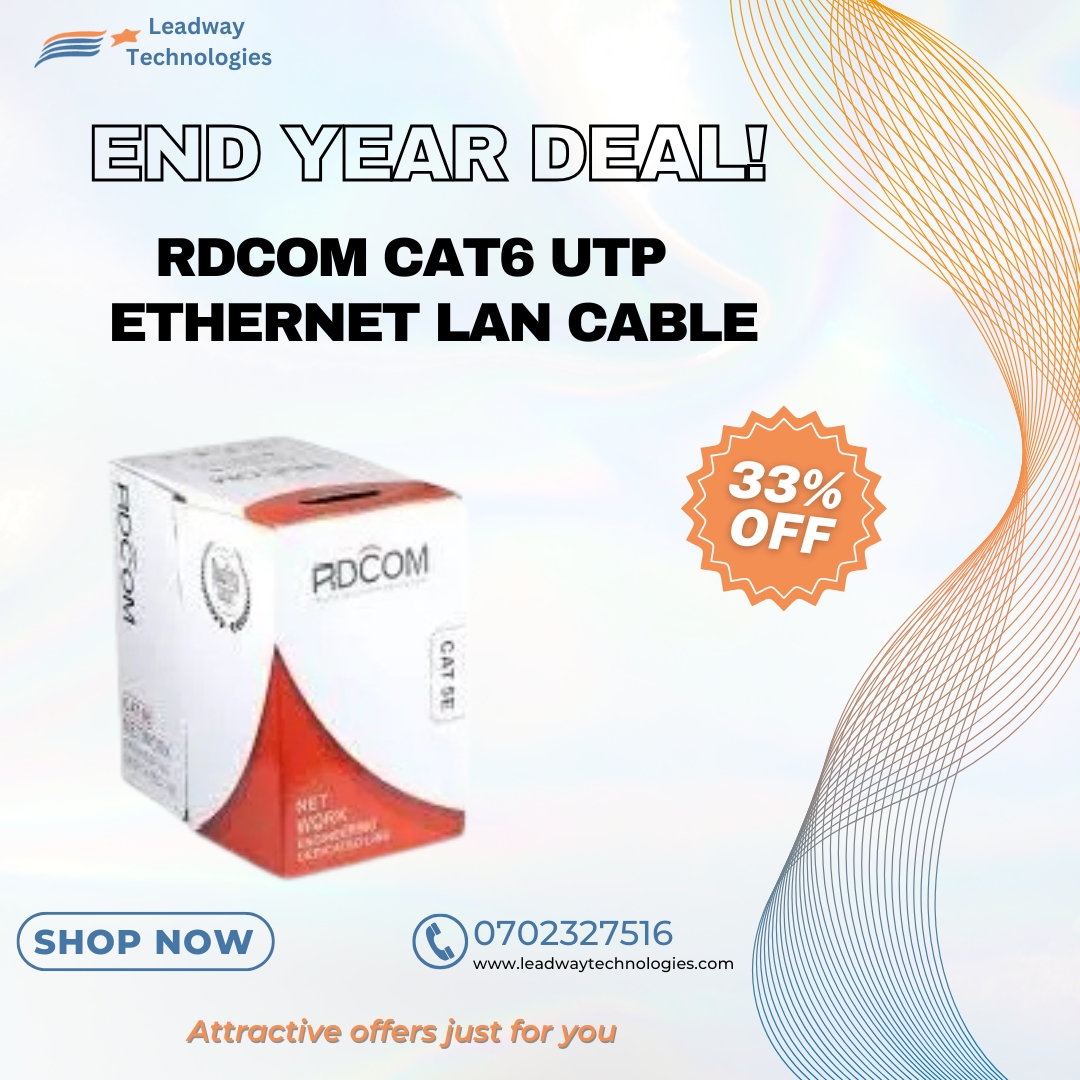 LeadwayTechLLP's tweet photo. 🚀 Network UPGRADE incoming! RDCOM Cat6 UTP Cable by Leadway Technologies delivers INSANE 10Gbps speeds. Say goodbye to lag, buffering & connection drops. Pro-level performance for gamers, streamers & remote warriors. Transform your digital life with one cable! 💻#NetworkSolution https://t.co/8EVtkuqwmA