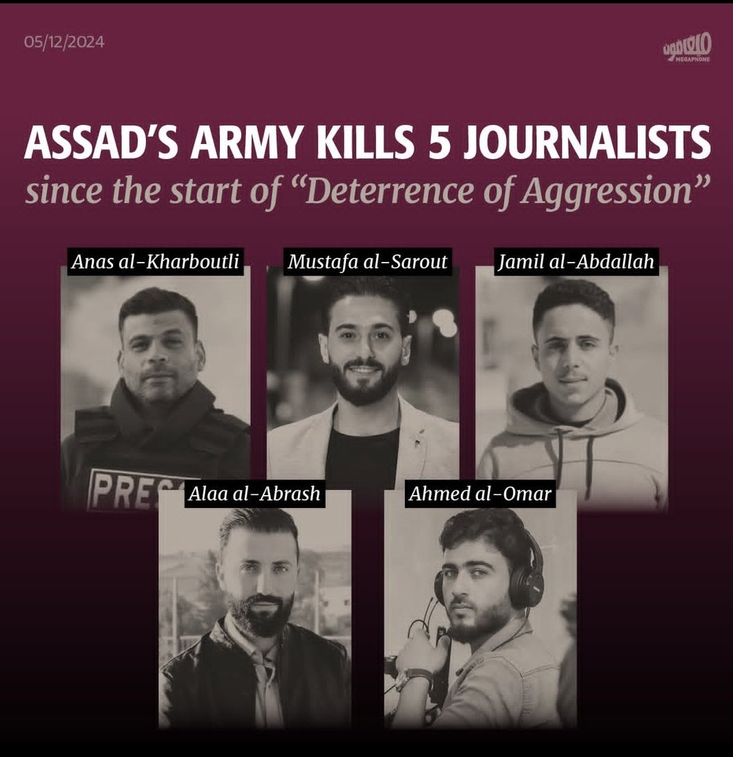 OkbaMohamad's tweet photo. Cinco periodistas han sido asesinados en la última semana en el norte de Siria. https://t.co/9tRAcxfKgo