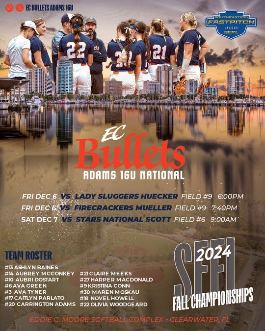 CarringtonAdams's tweet photo. Looking forward to heading down to Clearwater this weekend to play in our last tournament of the fall! Check out our schedule ⬇️
@BulletsAdams16U @EastCobbBullets https://t.co/8IDAJeB5PU