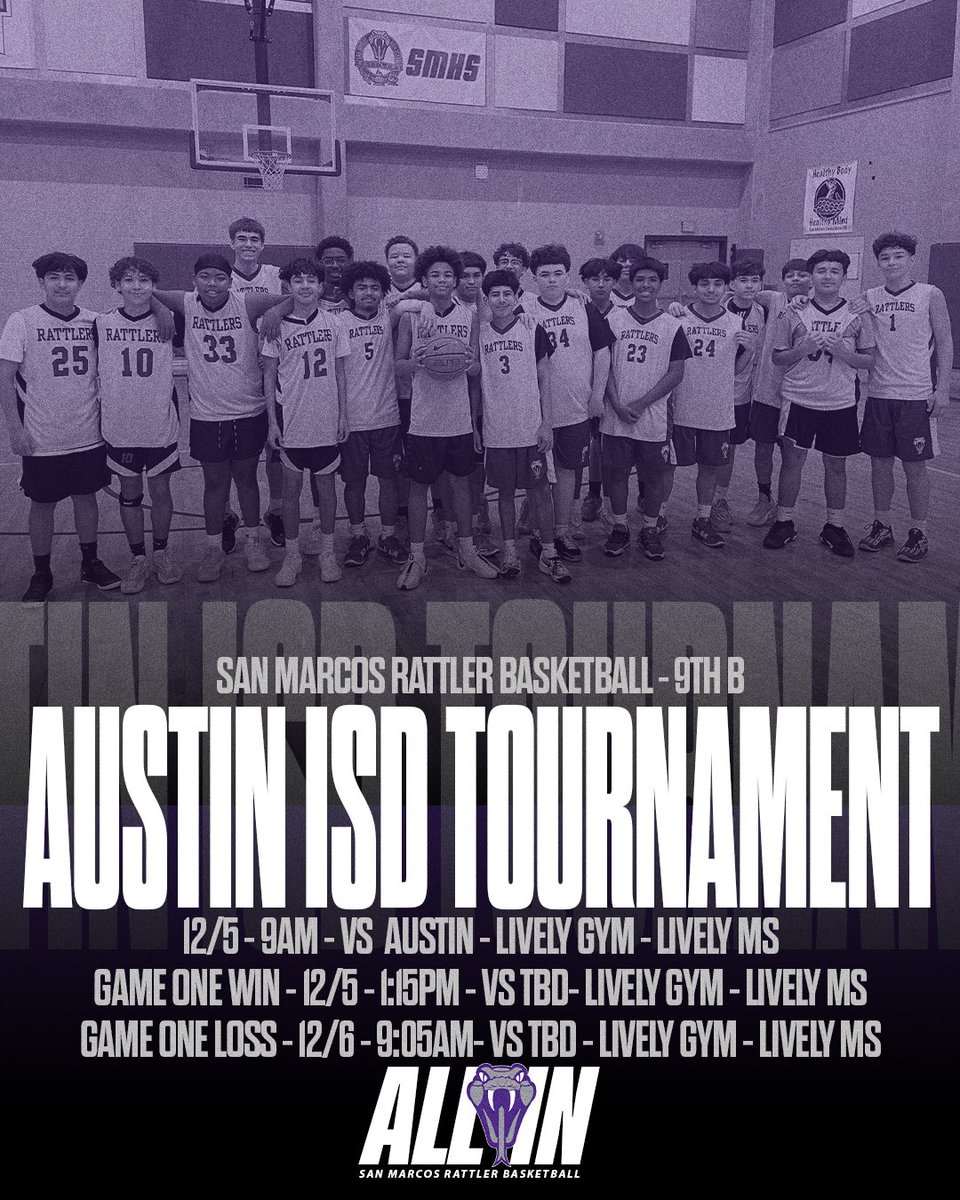 RattlerMBB's tweet photo. 🚨Tournament Time🚨

9A &amp; 9B play in Austin
#ALLIN🐍🏀 https://t.co/Wy2pl7lzsl