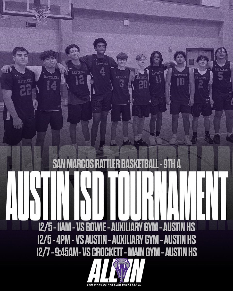 RattlerMBB's tweet photo. 🚨Tournament Time🚨

9A &amp; 9B play in Austin
#ALLIN🐍🏀 https://t.co/Wy2pl7lzsl
