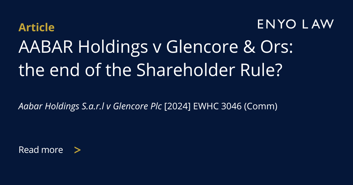 EnyoLawLLP's tweet photo. In a recent decision, the High Court ruled that the Shareholder Rule no longer represents the law, affirming that companies can assert legal privilege against their shareholders https://t.co/uEX5sI3mLF https://t.co/tFoOxePvYq