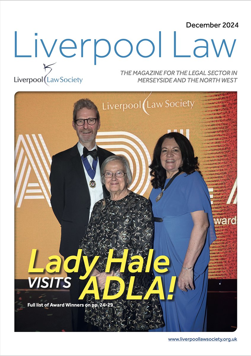 Liverpool Law Society (@lpoollawsociety) on Twitter photo December edition of 'Liverpool Law' e-magazine has landed 🎉 Read about the Annual Dinner & Legal Awards, members' news & forthcoming events. Hear from <a href="/LpoolBIDcompany/">Liverpool BID Co.</a> Merseyside JLD & @ZoesPlaceLiv 😊
liverpoollawsociety.org.uk/services/liver…
<a href="/LpoolLaw/">LpoolLawEMag</a> #liverpoolaw #law #lawyer #solicitor #news December edition of 'Liverpool Law' e-magazine has landed 🎉 Read about the Annual Dinner & Legal Awards, members' news & forthcoming events. Hear from <a href="/LpoolBIDcompany/">Liverpool BID Co.</a> Merseyside JLD & @ZoesPlaceLiv 😊
liverpoollawsociety.org.uk/services/liver…
<a href="/LpoolLaw/">LpoolLawEMag</a> #liverpoolaw #law #lawyer #solicitor #news