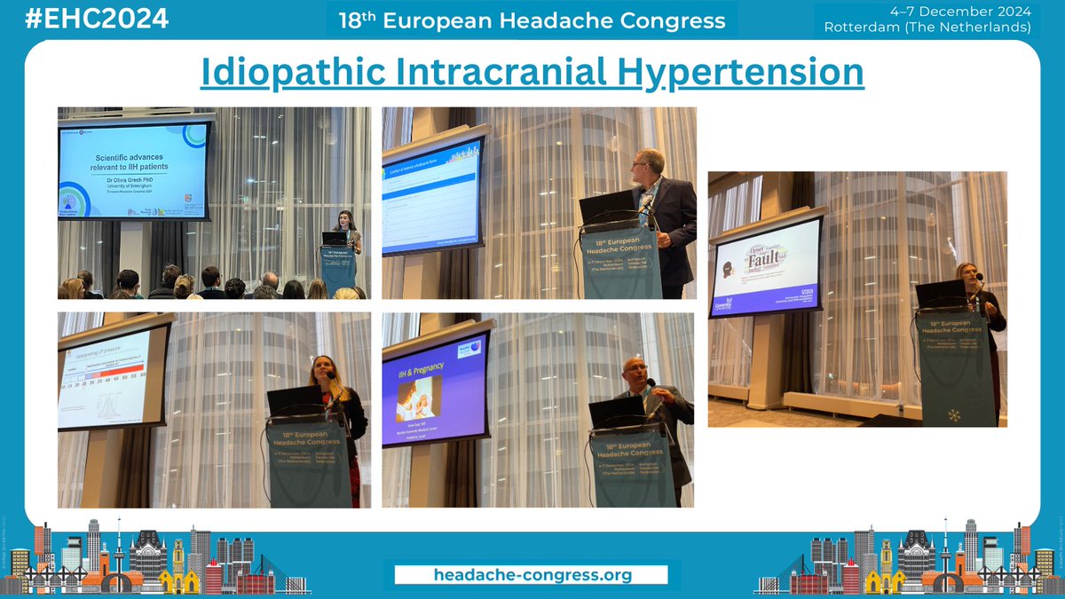This morning's session on Idiopathic Intracranial Hypertension included a number of talks such as scientific advances, headache management, considerations during pregnancy and how to approach weight loss in IIH #EHC2024