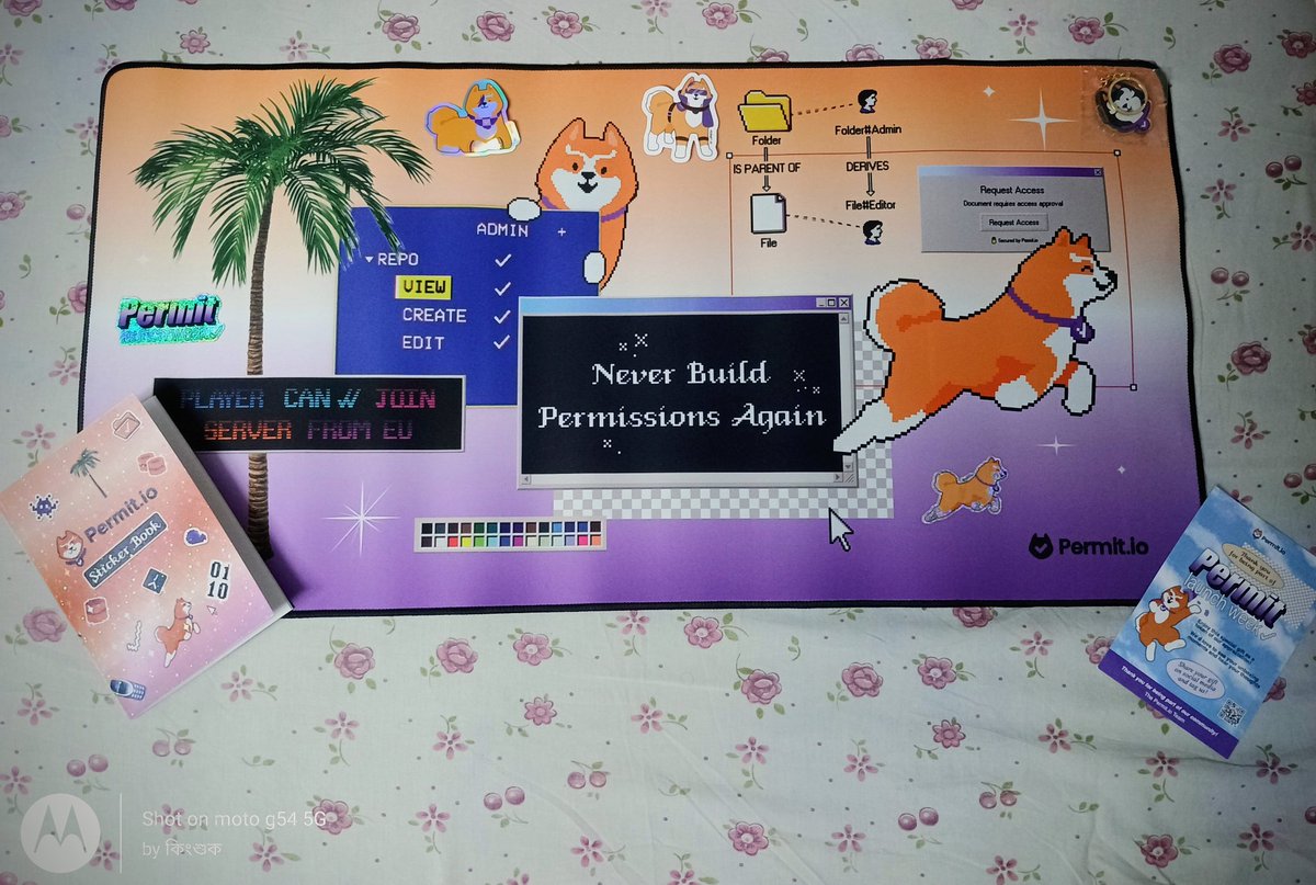 Kings_Mon's tweet photo. Got this amazing gift from @permit_io, containing a beautiful gaming pad, some stickers, keyring and a sticker book.✨

Thanks for the gift. 🎁🎉 https://t.co/peWkxy2GcY