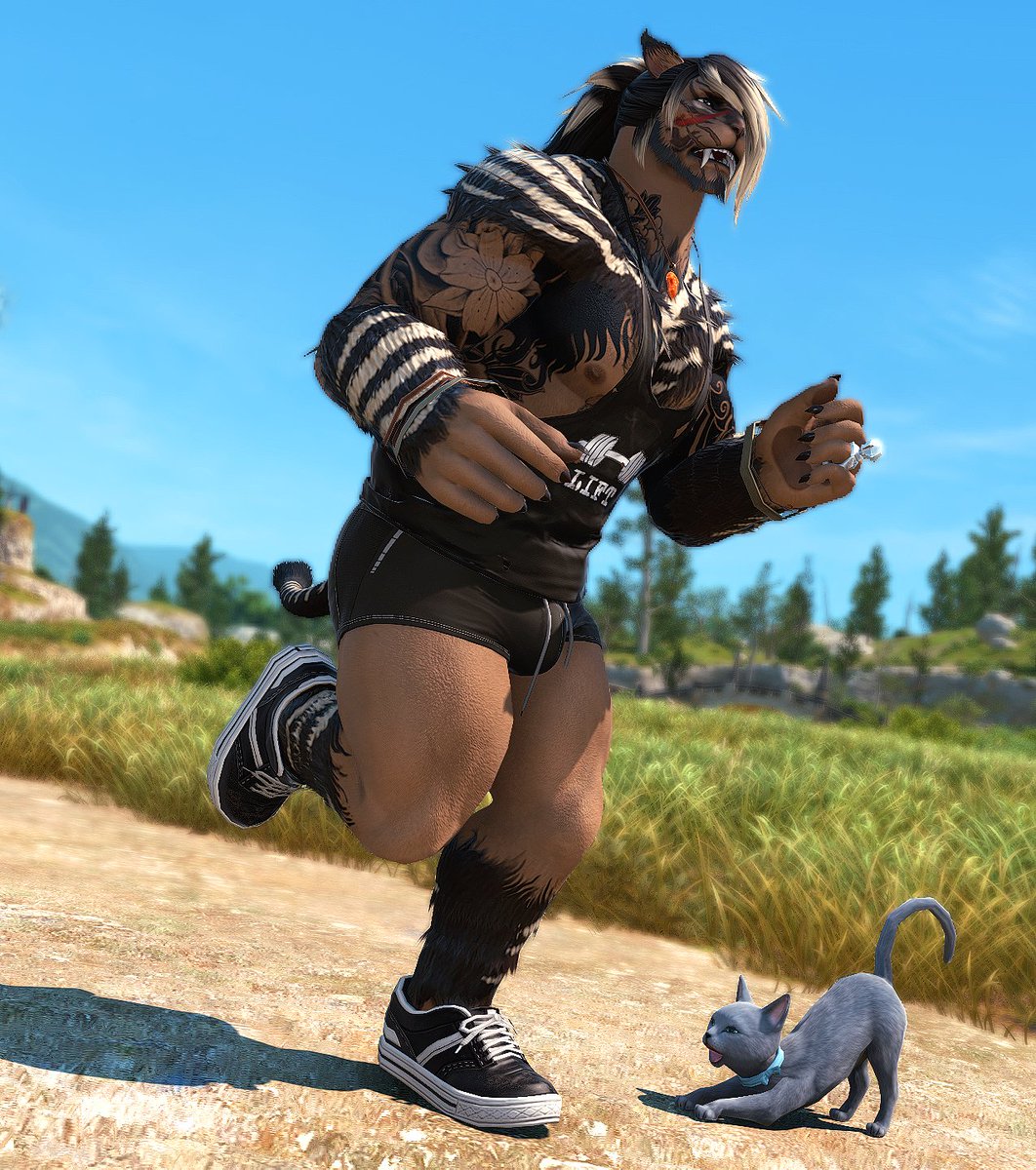 icemintcake3's tweet photo. So what if I’m exercising? 🤔
I feel like my cat is taunting me ! 🤨
(🚫Please don't stare at a certain place! That doesn't belong to you 😈)

#Hrothgar #Gpose https://t.co/ikmWarMdhx