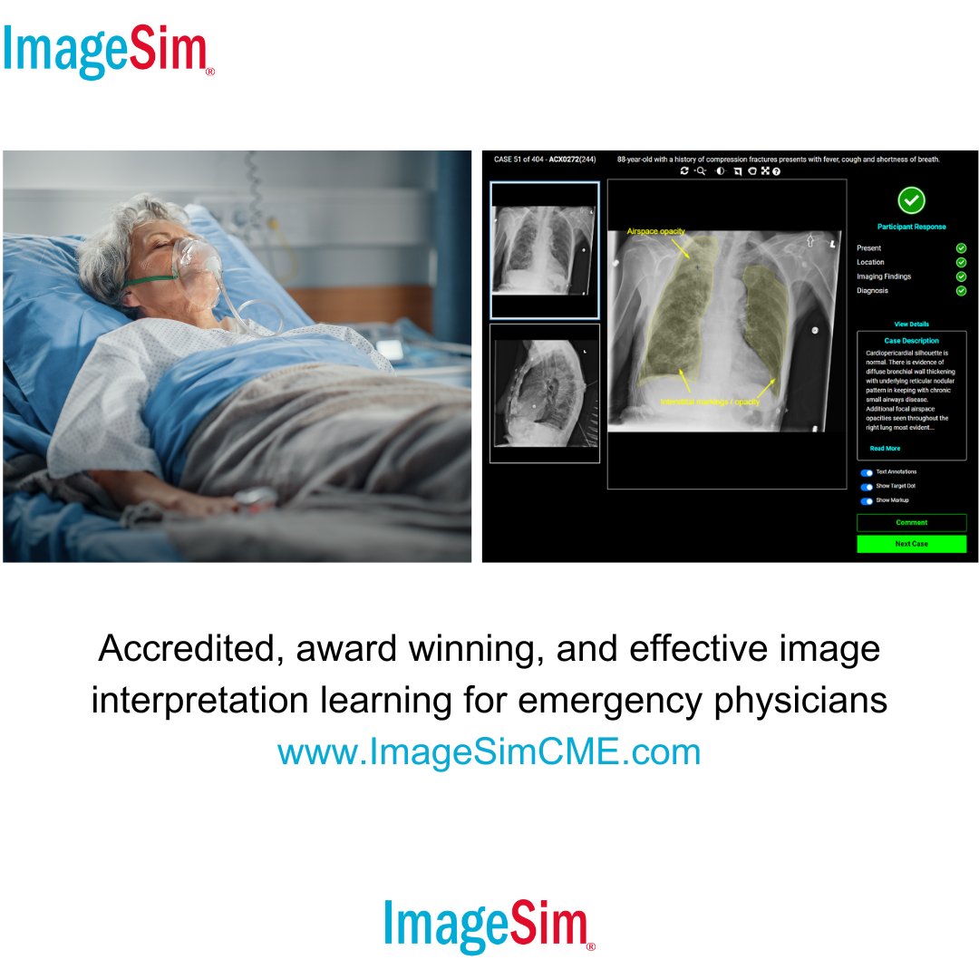 ImageSim's tweet photo. 🌐https://t.co/SqAPfe3bj0
Over 30 courses with hundreds of case-examples in each course.
You "make the call" and diagnose each case and get feedback after every case while you strive for a mastery standard.
#ImageSim #cme #medicalcourses #onlineeducation #ultrasound #pediatric https://t.co/9SNnjTvvF7