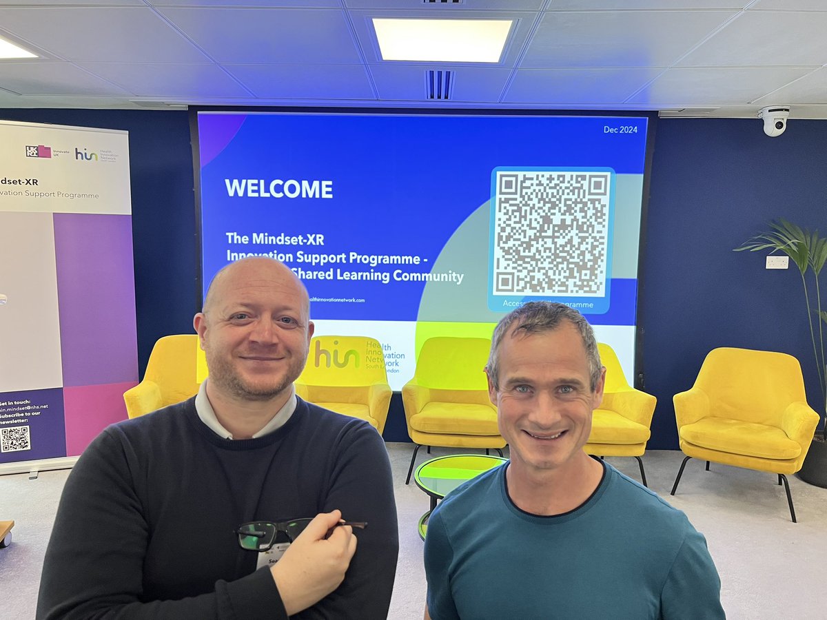 innovation_mike's tweet photo. Itβs great to be with friends and colleagues today supporting #mindsetxr innovators - some excellent creative and digital companies developing VR AR & XR tech for mental health and anxiety patients @innovateuk @HINSouthLondon @HI_NENC @HealthInnovNet @innovationnwc https://t.co/uYdm5HXAf9