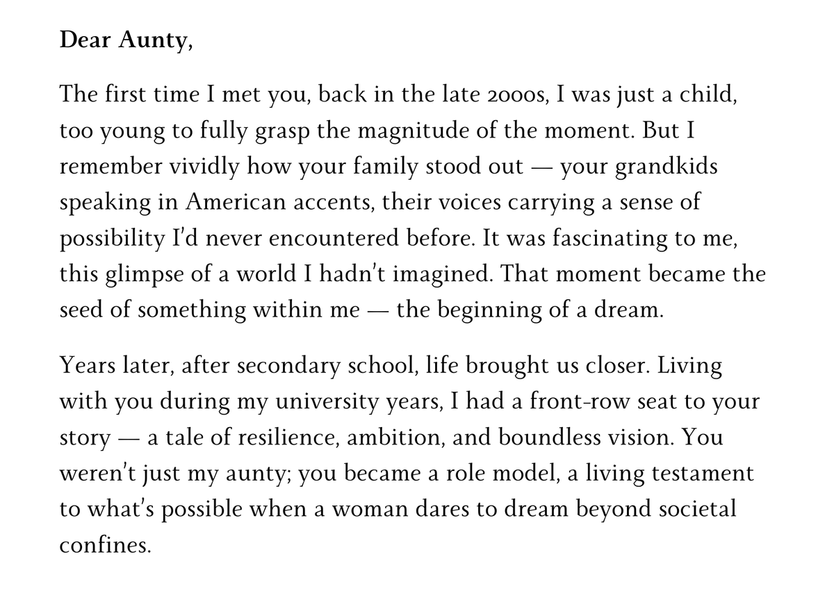 latoria_ria's tweet photo. Thank you, Aunty, for being a beacon of inspiration and a source of strength. Your impact on my life is immeasurable, and my gratitude for you knows no bounds.
#Day5 #31DaysChallenge #HeartfeltMessages #NewBeginnings #WritingChallenge2024 #DecemberVibes #LaunchJourney #CardsForAllOccasions
#Latoria