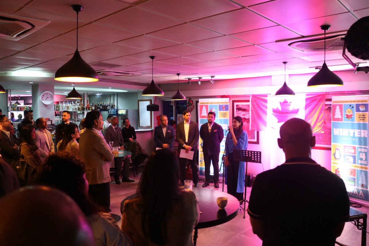 AjitSinghCanada's tweet photo. Amazing night with Canada Bangladesh Alumni Association,Principal Coordinator for SDGs Chief Advisor Yunus' Office Lamiya Morshed,dynamic 🇨🇦alumni&amp;friends speaking about close connections to 🇨🇦&amp;many contributions to 🇨🇦&amp;🇧🇩! Let’s keep our ties strong&amp;grow them!#Bangladesh #Dhaka https://t.co/NAV3l0zZfy