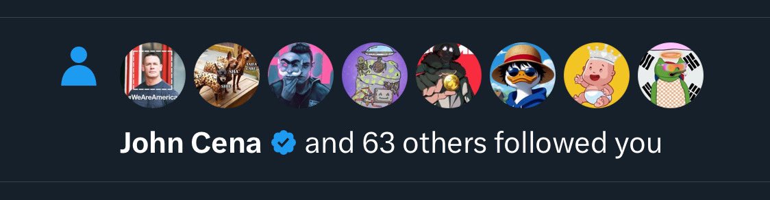 GuruBit11's tweet image. This is ossssmmmmmm @JohnCena just followed me 
⚡️⚡️⚡️⚡️⚡️⚡️⚡️⚡️⚡️⚡️⚡️⚡️⚡️

@omaxchain @Omaxbull @GillTheGreat1 @LionKyngOG @FaztechCrypto @Jeremyybtc @thisisksa 

✅✅✅✅✅✅✅✅✅✅✅✅