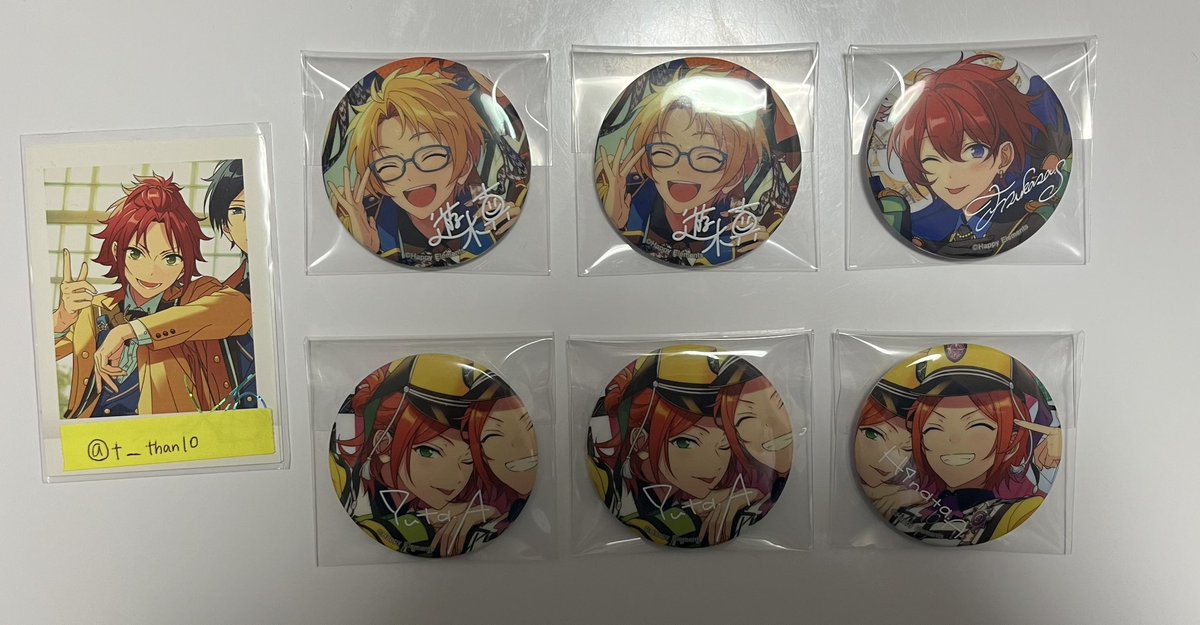 t__than10's tweet photo. 【交換】あんスタ TRIP 缶バッジ

譲→ 真.ゆうた.ひなた.アドニス.宙.千秋.忍.奏汰.司

求 → 晃牙

✧郵送での交換
✧1:1~◎ 
✧お声掛けが重なる場合、纏めての方優先
✧妹分の交換となります

お気軽にお声掛けください🙇‍♀️ https://t.co/ZlHnGnzT9J