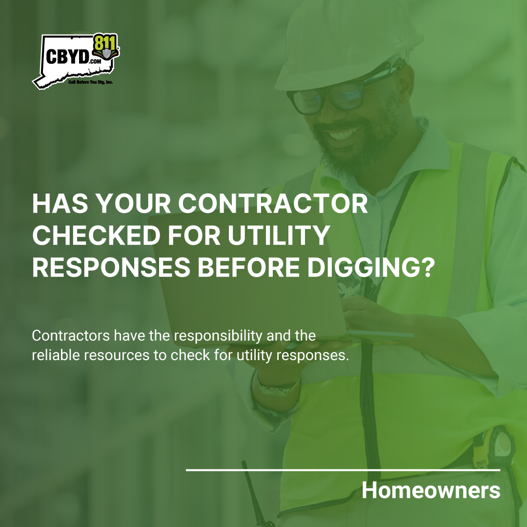 CBYD811's tweet image. 📢 Homeowners, take note! If a contractor is working on your property, they—not you—should check utility responses. 

Contractors can verify online via PositiveResponse or contact utility companies directly via phone or email.

#PositiveResponse #SafeDigging #DamagePrevention