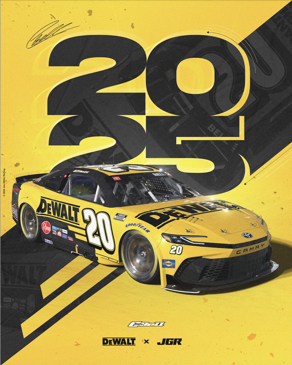 Joe Gibbs Racing (@joegibbsracing) on Twitter photo Eyes ahead đź‘€
The @dewalttough No. 20 for 2025 🔥
#TeamDEWALT #DEWALTTough <a href="/CBellRacing/">Christopher Bell</a> Eyes ahead đź‘€
The @dewalttough No. 20 for 2025 🔥
#TeamDEWALT #DEWALTTough <a href="/CBellRacing/">Christopher Bell</a>