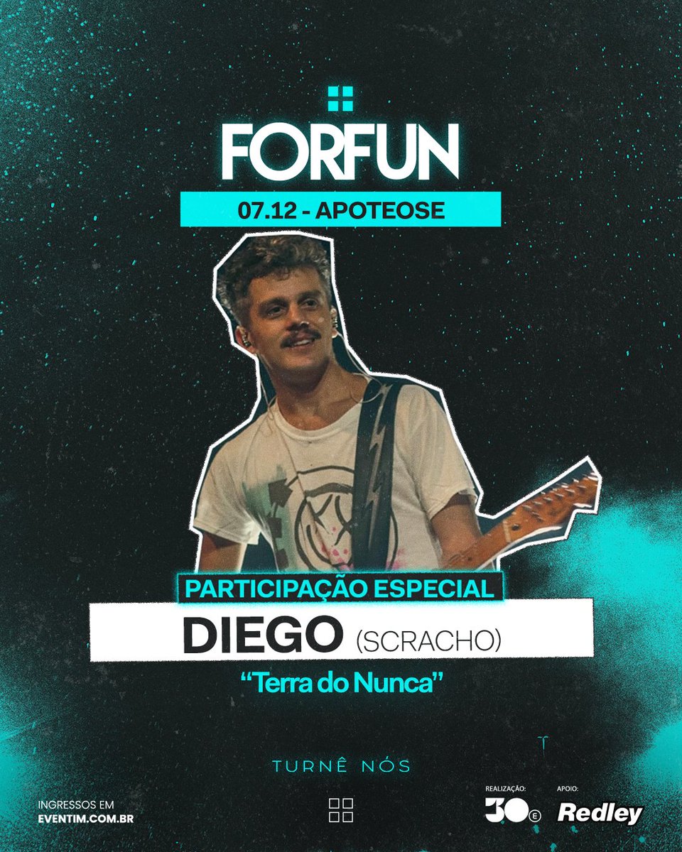ForfunOficial's tweet photo. Alegria compartilhada é alegria redobrada! A #TurnêNÓS celebra não somente a importância do nosso maravilhoso público na nossa trajetória, como também de todas as bandas e artistas que somaram nessa história linda. E pra deixar nossa despedida ainda mais especial, contaremos com as especialíssimas participações dos nossos parceiros: Thiago (@darvinrock), Dedeco (@bandadibob), @diego_miranda (@scracho) e @xamaoficial!

Vai ser histórico! Últimos ingressos disponíveis em: https://t.co/qrsOUPDRSJ