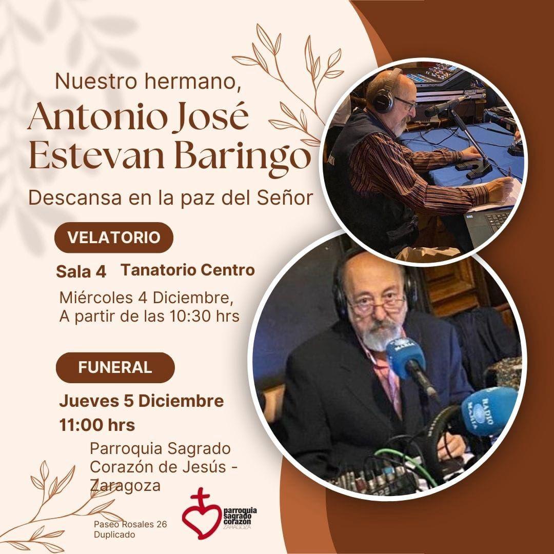 BeatrizElamado's tweet photo. Nos ha dejado Antonio J.Estevan, hoy ha sido su funeral. Deseamos que esté gozando las alabanzas a Dios juntos a todos los ángeles. Un abrazo grande. ¡El Señor te bendiga y te guarde, te muestre su rostro y te dé la paz! Bendiciones!
https://t.co/zkwEuofrPU https://t.co/qE7GC9iPdP