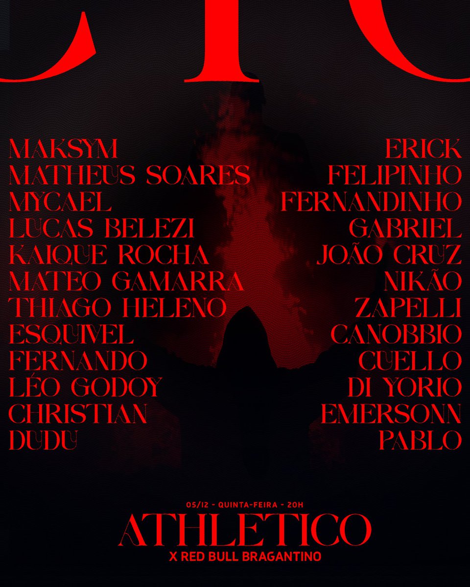 AthleticoPR's tweet image. 📋 Os relacionados do nosso Furacão para a decisão de hoje! 

#PactoRubroNegro #ModoCaldeirão