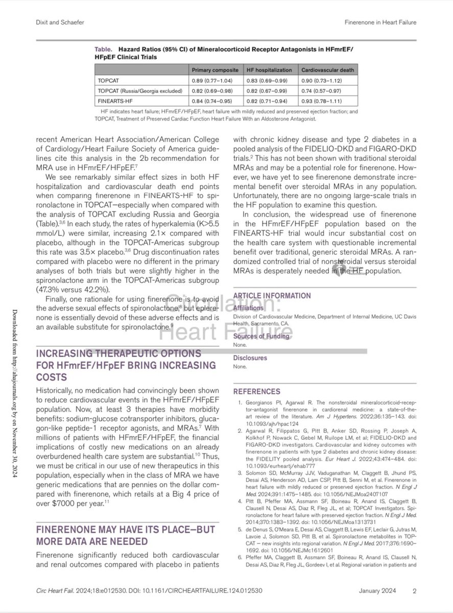 Is it primetime for finerenone in HF? 

Would love to hear why or why not? 

Here is our perspective 👇🏾

ahajournals.org/doi/10.1161/CI…