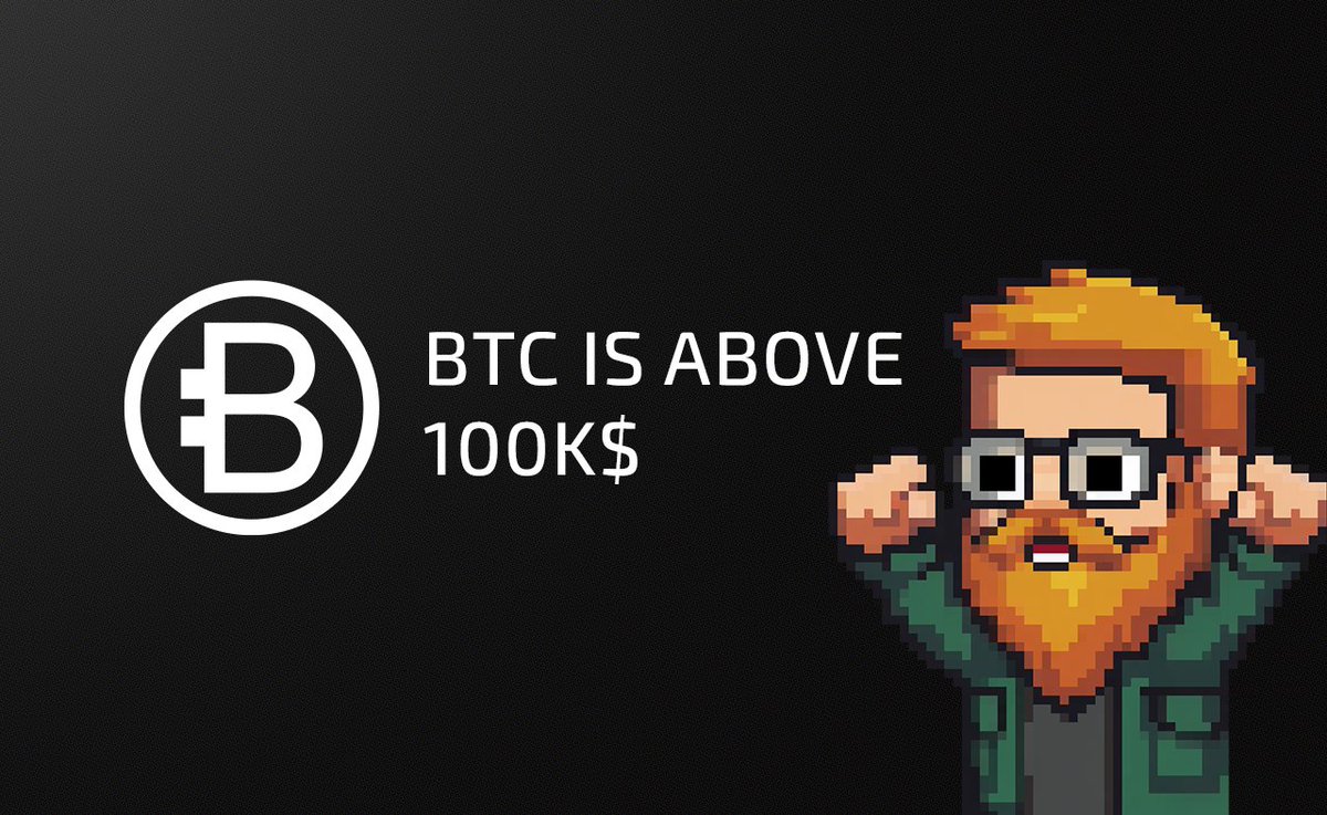 bits_center's tweet photo. Good day, BITSERS! It truly is an amazing day! 🌝

🔥 BTC has crossed $100,000! 🔥

Let’s not forget the golden rule of crypto: 
Buy low, sell high! 🫤

Stay sharp, stay informed, and make the most of this historic moment! 🚀 https://t.co/AYqdcJR22A