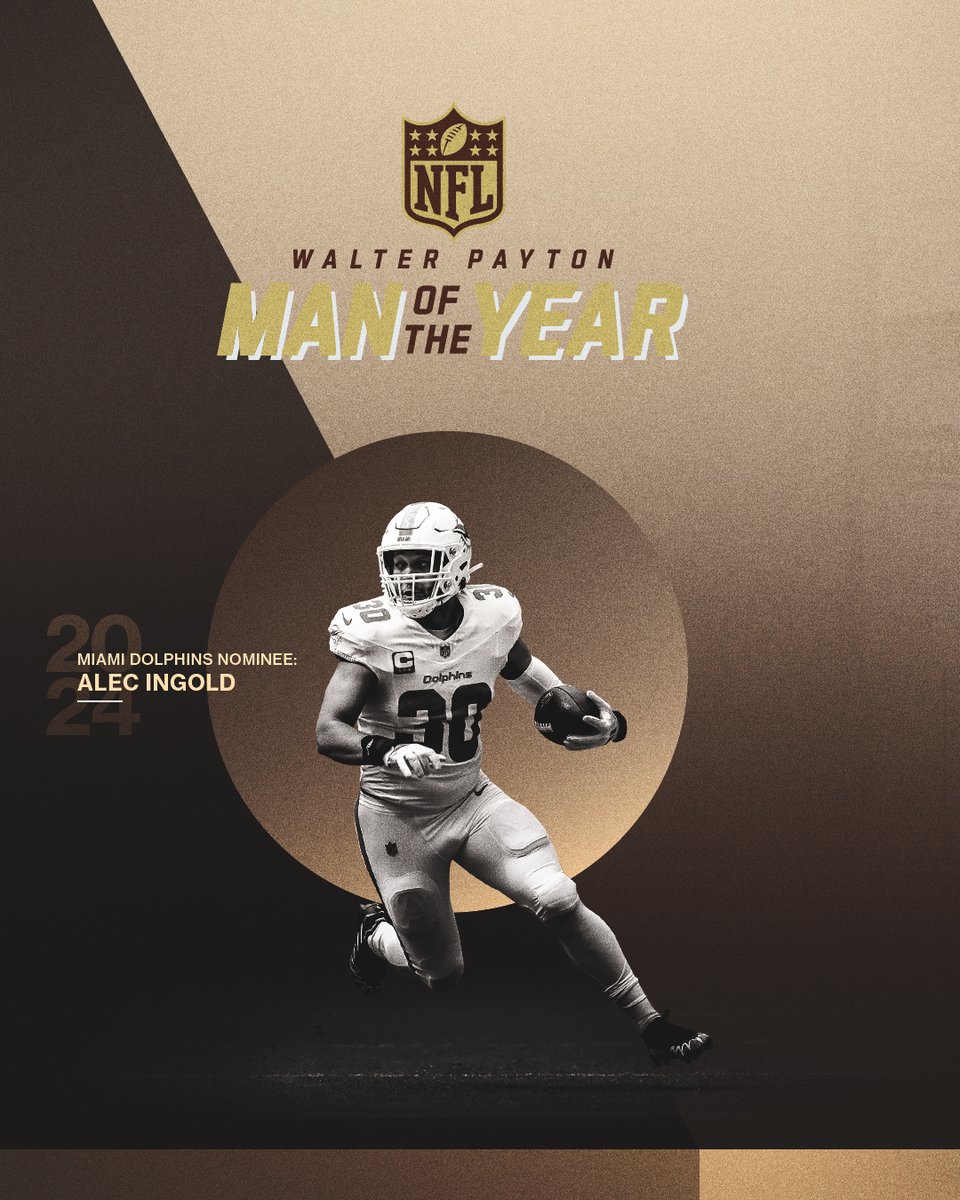 Alec Ingold (@ai_xlv) on Twitter photo Bigger than football. Humbled and honored to be the 2024 Walter Payton Man of the Year nominee for the <a href="/MiamiDolphins/">Miami Dolphins</a> Bigger than football. Humbled and honored to be the 2024 Walter Payton Man of the Year nominee for the <a href="/MiamiDolphins/">Miami Dolphins</a>