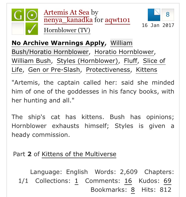 #ffrmc2024 Any Hornblower fans here? Fave trope for day 5: It’s so fluffy I’m gonna die archiveofourown.org/works/9287948