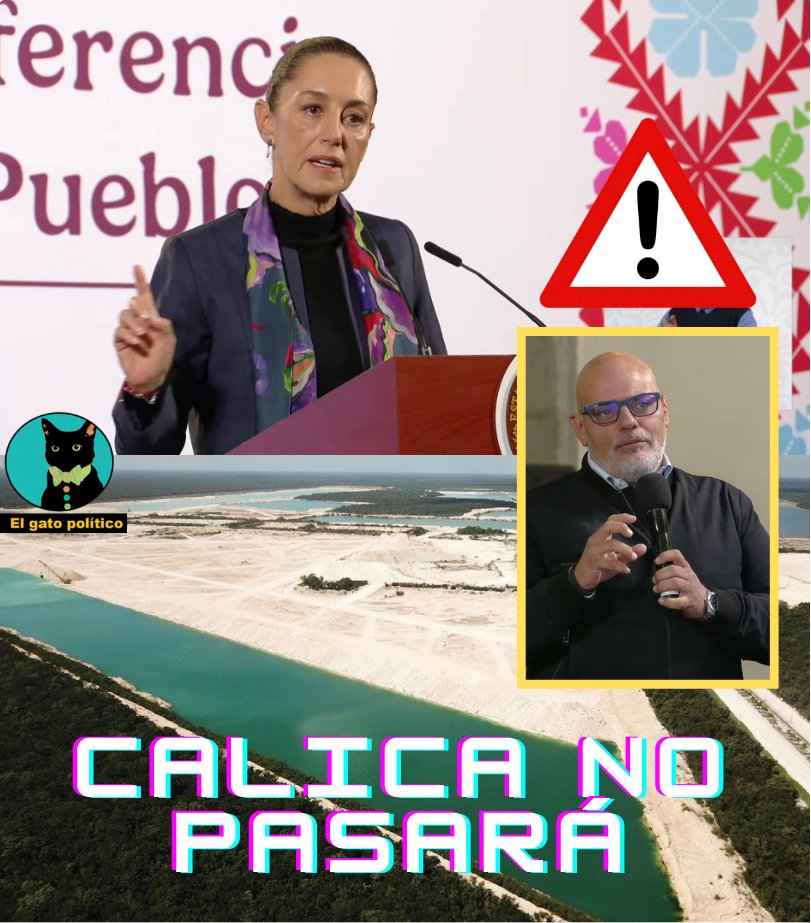 🔴🔴Contundente. 🇲🇽🥁🥁
La presidenta advierte a Calica que  su Gobierno defenderá la zona declarada por AMLO como área natural protegida. No volverán nunca a usar de mina el paraíso maya:

"Calica ha causado un daño ambiental enorme en la zona, la decisión que tomó entonces el