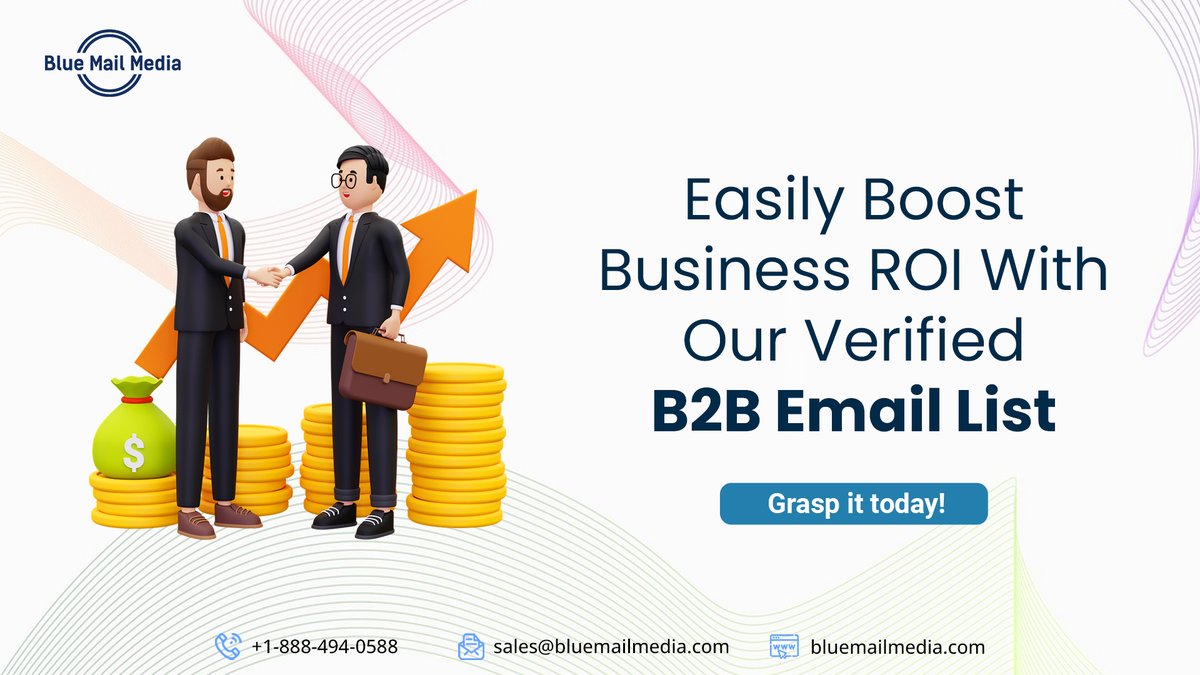 BlueMailMedia's tweet image. Want to scale your business growth?
Our comprehensive B2B Email List can help you target decision-makers directly. Increase engagement &amp;amp; maximize your outreach. 🌐📈

Reach out now: bluemailmedia.com/industry-email…

#BlueMailMedia #B2BEmailList