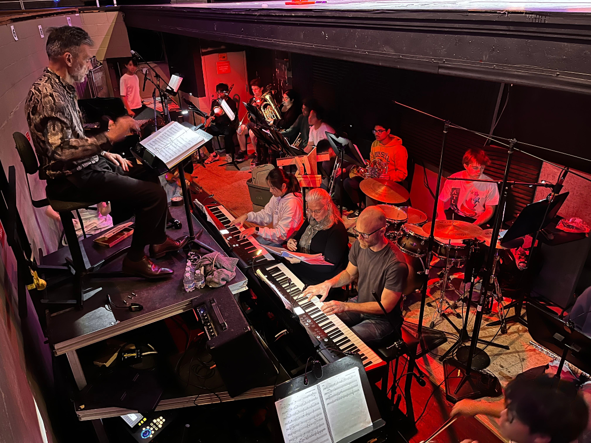 Sneak peek into the pit! Come see your favorite band and orchestra musicians perform live during the @troy.theatre.ensemble musical "White Christmas." The premiere is tomorrow evening, Friday, Dec. 6, at 7 p.m. Tickets are live! #troycoltbands #pitcrew #ths