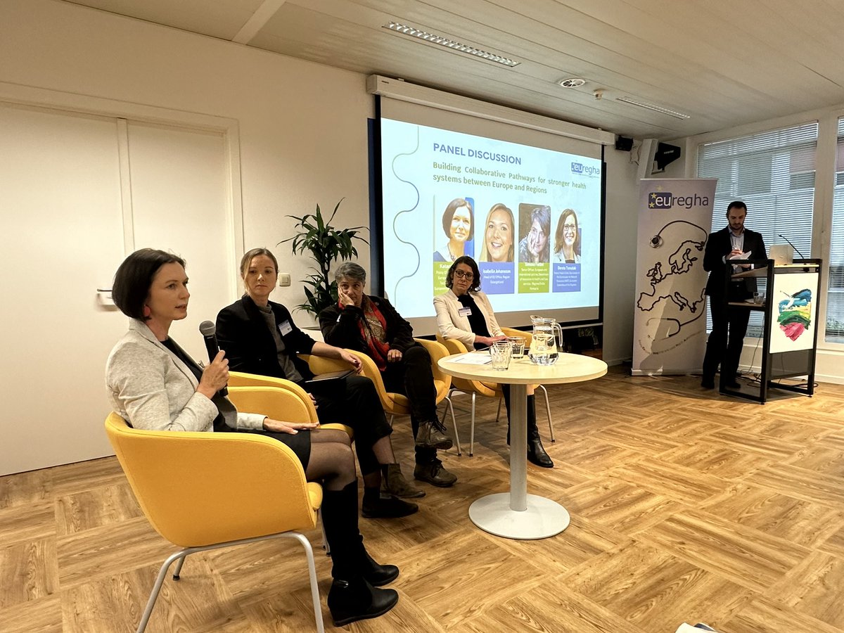EUREGHA's tweet photo. ๐ขโจ Today at our Annual Conference at the @BrusselsNI , @Katarcyna Kielar from @EU_Health shared key insights from the #StateOfHealth in the EU and the "Health at a Glance: Europe 2024" report.๐๐
"Strengthening health systems requires tackling workforce shortages and embracing digital tools and AI to improve resilience and accessibility." Kielar also stressed๐ฃ๏ธ: "Evidence-based health policies are essential to address Europe's aging population and the growing demand for healthcare services."
Letโs build innovative and resilient health systems for a healthier Europe! ๐๐๐ก #EUHealth #HTA #HealthData