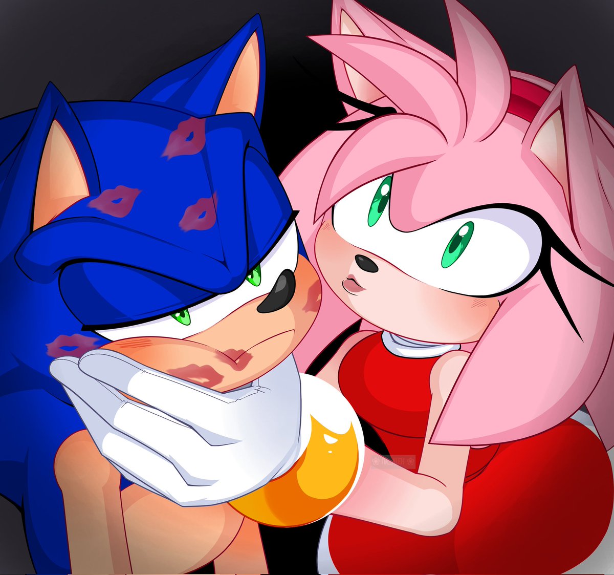 -°•° Kisses 💋
AT with <a href="/Daereamart/">Dae ✘</a> <3 

#SonAmy #SonicTheHedgehog