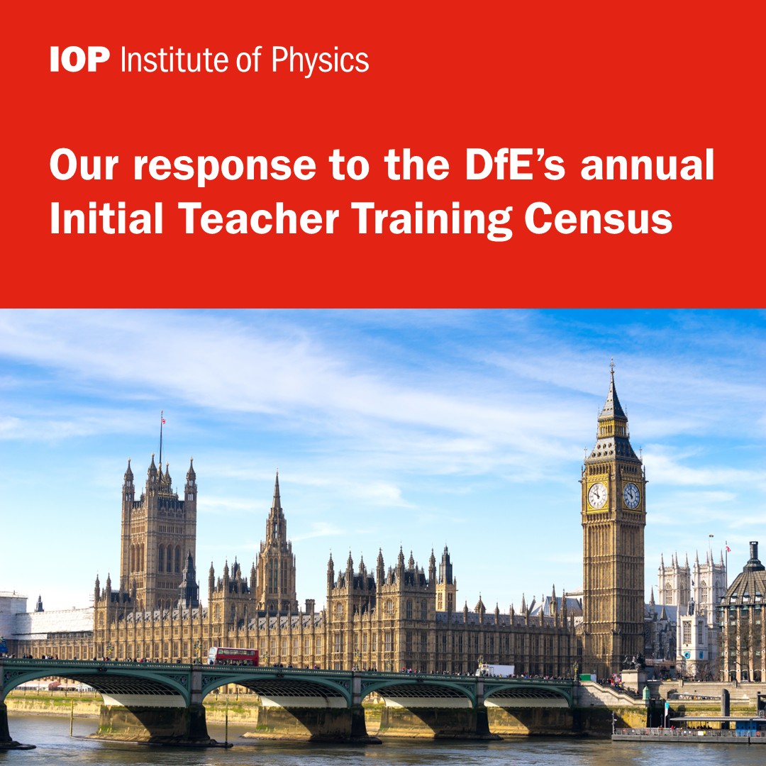 PhysicsNews's tweet photo. The latest @educationgovuk Initial Teacher Training census shows progress, with physics teacher recruitment rising from 17% in 2023 to 30% in 2024 of the government's target.  However, we're still lagging behind biology (119%) and chemistry (62%).

With a shortage of 3,500 physics teachers, we urgently need a plan to recruit, retrain, and retain more specialists.

🔗 Read the full response here: https://t.co/bH4DBL2n5N